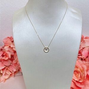 Open Circle 14k G Necklace with Diamond